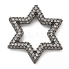 Rack Plating Brass Micro Pave Cubic Zirconia Star Linking Rings KK-A234-004B-07-1