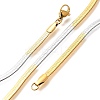 Stainless Steel Flat Snake Chain Necklaces for Men Women NJEW-G160-04GP-01-4