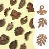 18Pcs 9 Styles Natural Walnut Wood Pendants WOOD-FS0001-48-2