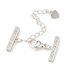 Brass Micro Pave Clear Cubic Zirconia Curb Chain Extender KK-G556-08P-02-1