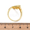 Brass Micro Pave Clear Cubic Zirconia Cuff Rings for Women RJEW-U043-11G-5