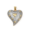 Brass Micro Pave Clear Cubic Zirconia Pendants KK-S528-20G-A-1