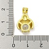 Rack Plating Brass Micro Pave Clear Cubic Zirconia with Enamel Pendant KK-B091-37G-02-3