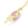 Synthetic Crystal Teardrop Pendant Necklace LS-NJEW-G016-03C-2