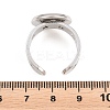 Hollow Star 304 Stainless Steel Open Cuff Ring Components STAS-F366-07D-P-2