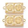 Brass Micro Pave Clear Cubic Zirconia Links Connectors ZIRC-I044-04A-1