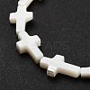 Natural White Mother of Pearl Shell Cross Beads Strands X-SSHEL-F0812C-2