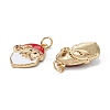Christmas Themed Brass Micro Pave Cubic Zirconia Pendants ZIRC-L101-01G-2