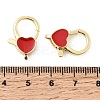 Heart Brass Enamel Lobster Claw Clasps KK-Z147-02G-01A-3