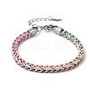 304 Stainless Steel Chain & Nylon Braided Bracelets for Women LS-BJEW-A152-01P-4