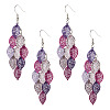 2 Pairs 430 Stainless Steel Leaf Dangle Earrings EJEW-TA0001-83E-2