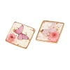 Transparent Epoxy Resin & Printed Pendants KK-F074-01C-2