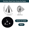 50Pcs Stainless Steel Ear Nuts STAS-BBC0006-41-2