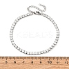 304 Stainless Steel with Cubic Zirconia Link Chain Bracelets for Women BJEW-G754-01B-P03-5