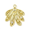 Brass Pave Clear Cubic Zirconia Pendants KK-L238-30G-1