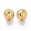 Textured 304 Stainless Steel Waffle Beads STAS-T072-03G-1
