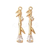 Brass Micro Pave Clear Cubic Zirconia Pendants KK-Z112-27G-1