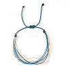 Adjustable Synthetic Fiber & Plush Cord Braided Bracelets AK4281-2-1