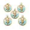 Brass Micro Pave Cubic Zirconia Pendants with Enamel KK-Z114-03G-1