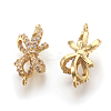 Brass Micro Pave Cubic Zirconia Links KK-F774-14G-NR-2