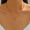 French Stainless Steel Irregular Square Pendant Double-layer Necklaces for Women AH9008-4