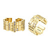 Cubic Zirconia Twist Rectangle Open Cuff Ring RJEW-N037-025-3