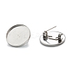 Tarnish Resistant 304 Stainless Steel Brooch Cabochon Settings STAS-G250-04P-B-3