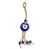 Flat Round Turkish Evil Eye Lucky Blue Eye Pendant Decorations PW23022350698-1