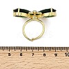 Brass Micro Pave Cubic Zirconia & Glass Finger Rings for Women RJEW-L130-001G-5