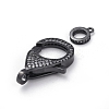 Brass Micro Pave Cubic Zirconia Lobster Claw Clasps ZIRC-F110-01B-B-2