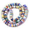 Handmade Polymer Clay Beads Strands CLAY-R089-6mm-084-2