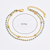 Fashionable Brass Double Layered Anklets with High-end Chain Design AF5904-5