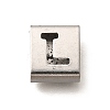 Letter Style 304 Stainless Steel Square Slide Charms STAS-L132-23L-1