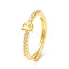 Clear Cubic Zirconia Initial Letter Adjustable Ring RJEW-C052-01G-B-1