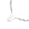 Fashionable Hip-hop 304 Stainless Steel Thorn Rabbit Pendant Necklaces for Women's Daily Wear QJ4694-3