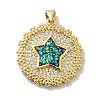 Rack Plating Brass Micro Pave Cubic Zirconia Pendants X-KK-D088-03G-2