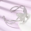 Butterfly 304 Stainless Steel Cuff Bangles for Women BJEW-A155-01P-3