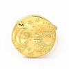 Ion Plating(IP) 304 Stainless Steel Sun & Moon Planet Open Cuff Ring for Women X-RJEW-B027-20G-2