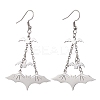 Tarnish Resistant 304 Stainless Steel Bat Pendants Dangle Earrings EJEW-TA00452-1