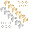 Rhombus 304 Stainless Steel Stud Earring Findings STAS-LP0001-13-1