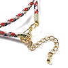 Polyester Cord Braided Necklace Makings MAK-L043-03G-20-3