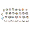 304 Stainless Steel Enamel Wide Finger Rings for Women STAS-U013-03A-P-1