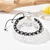 Adjustable Natural Labradorite and Non-magnetic Synthetic Hematite Braided Bead Bracelets BJEW-Z090-01A-3