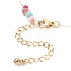 Dyed Disc Natural Shell Beaded 304 Stainless Steel Link Chain Anklets AJEW-AN00725-5
