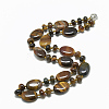 Natural Tiger Eye Beaded Necklaces NJEW-S394-14-1