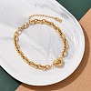 304 Stainless Steel Cable Chain Link Bracelets for Women LS-BJEW-M051-01G-1