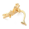 Brass Micro Pave Clear Cubic Zirconia with Natural Shell Fold Over Clasps KK-G505-10G-2