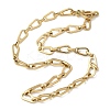 304 Stainless Steel Teardrop Link Chain Necklaces for Women NJEW-R012-02G-4