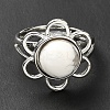 Natural Howlite Adjustable Rings RJEW-P043-01P-21-3
