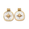 304 Stainless Steel Pave Natural White Shell Pendants STAS-L022-522G-1